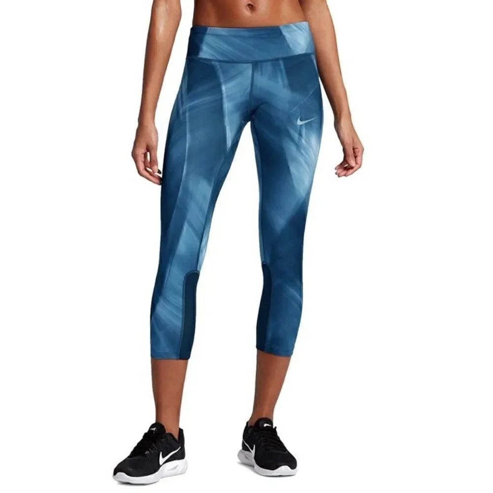 Nike Gray & Black Watercolor Leggings